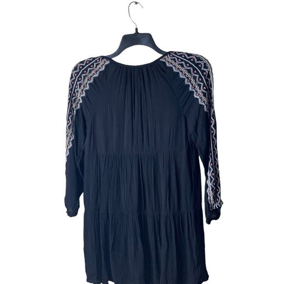 Old Navy Tunic Blouse Peasant Top Womens Small Petite Embroidered Trimmed Boho - Picture 2 of 10